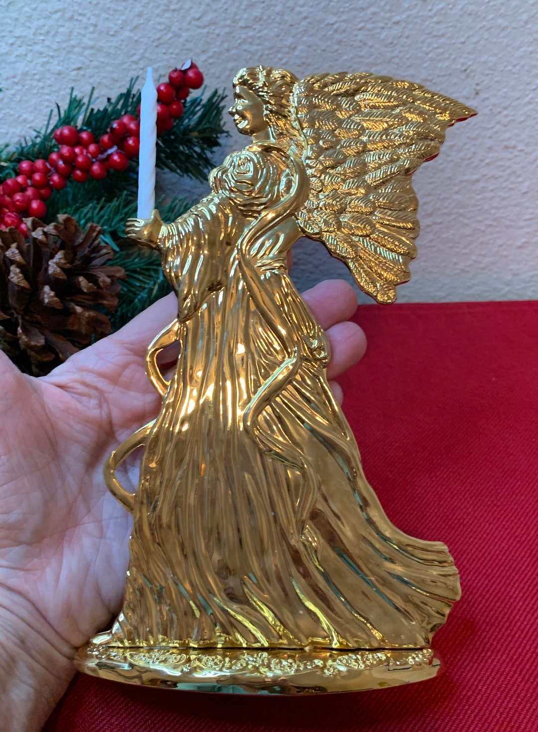 Christmas Angel Candle Holder Etsy