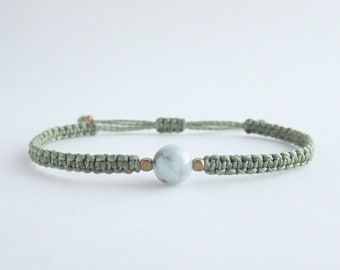 Fische | Makramee-Armband, Aquamarin, Intuition, Gelassenheit, Kommunikation, Mitgefühl, Einheit, Fantasie, Wahrheit, Träumer, Spiritualität