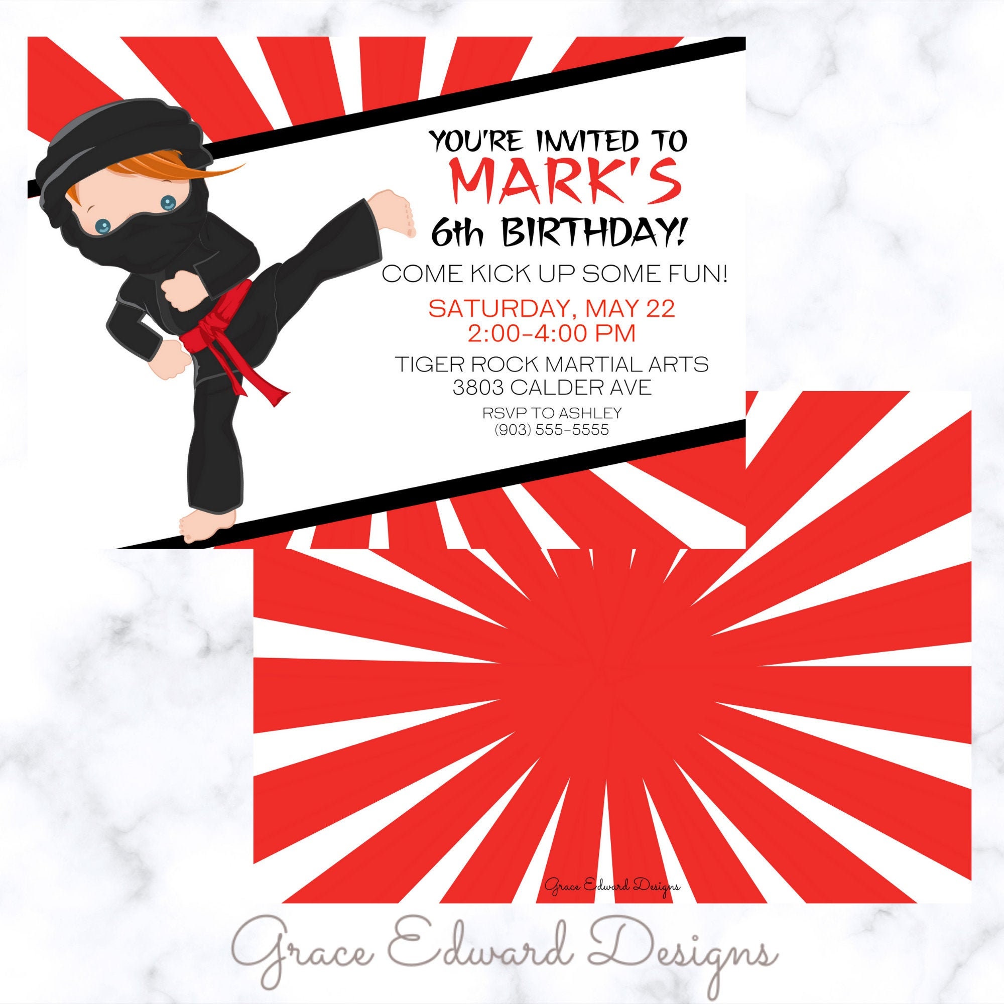 Ninja Invitation Ninja Boy Digital Ninja Invite,Instant download NINJA