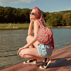 Designer Fashion Backpack - ROSSI Handmade Cotton Canvas Bag with Stylish and Colourful Design