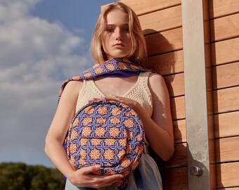 Tiny Backpack, Circle Backpack, Round Backpack, Mini Backpack, Patterned Backpack, Backpack Purse, Mini Purse Backpack, Fashion Backpack