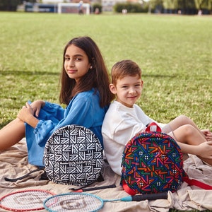 Cotton Children Backpack, Kids Rucksack, Unique colorful pattern WB, Backpack for travel & picnic, Designer Kids Bag, Gift for Child image 6