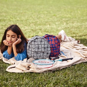 Cotton Children Backpack, Kids Rucksack, Unique colorful pattern WB, Backpack for travel & picnic, Designer Kids Bag, Gift for Child image 1