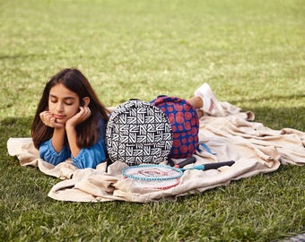 Cotton Children Backpack, Kids Rucksack, Unique colorful pattern WB, Backpack for travel & picnic, Designer Kids Bag, Gift for Child
