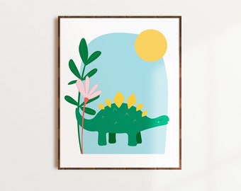 Dinosaur Printable Wall Art, Dinosaur Nursery Wall Art, Stegosaurus Print For Kid Room Decor, Gender Neutral Nursery, Dinosaur Birthday Gift
