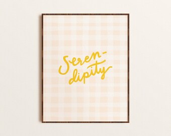 Lámina artística "Serendipia", arte mural imprimible con tipografía, impresiones con citas literarias, citas imprimibles, decoración de pared para el hogar y la oficina, citas inspiradoras