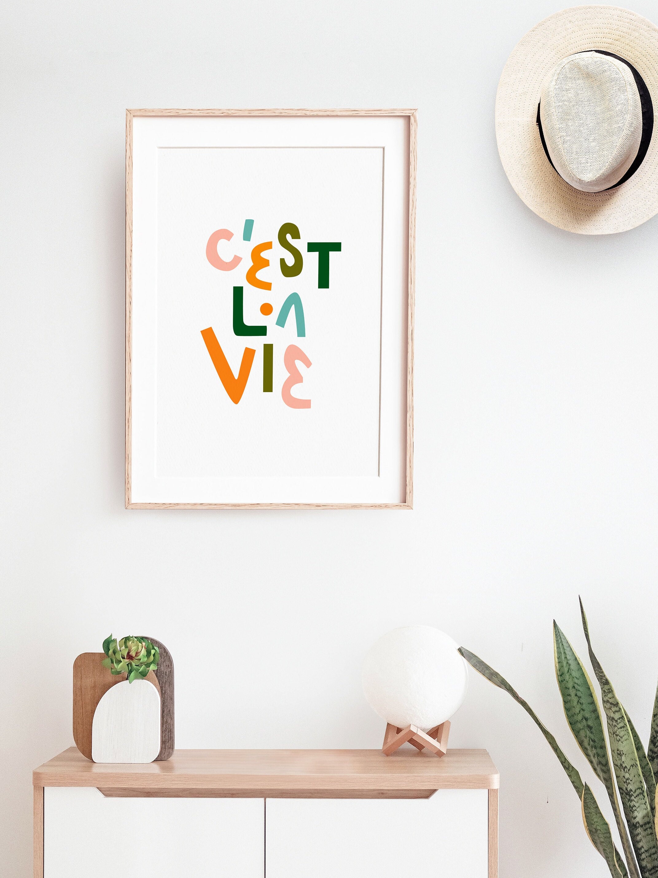 C'est la Vie Wall Art French Quote Printable Bright Etsy