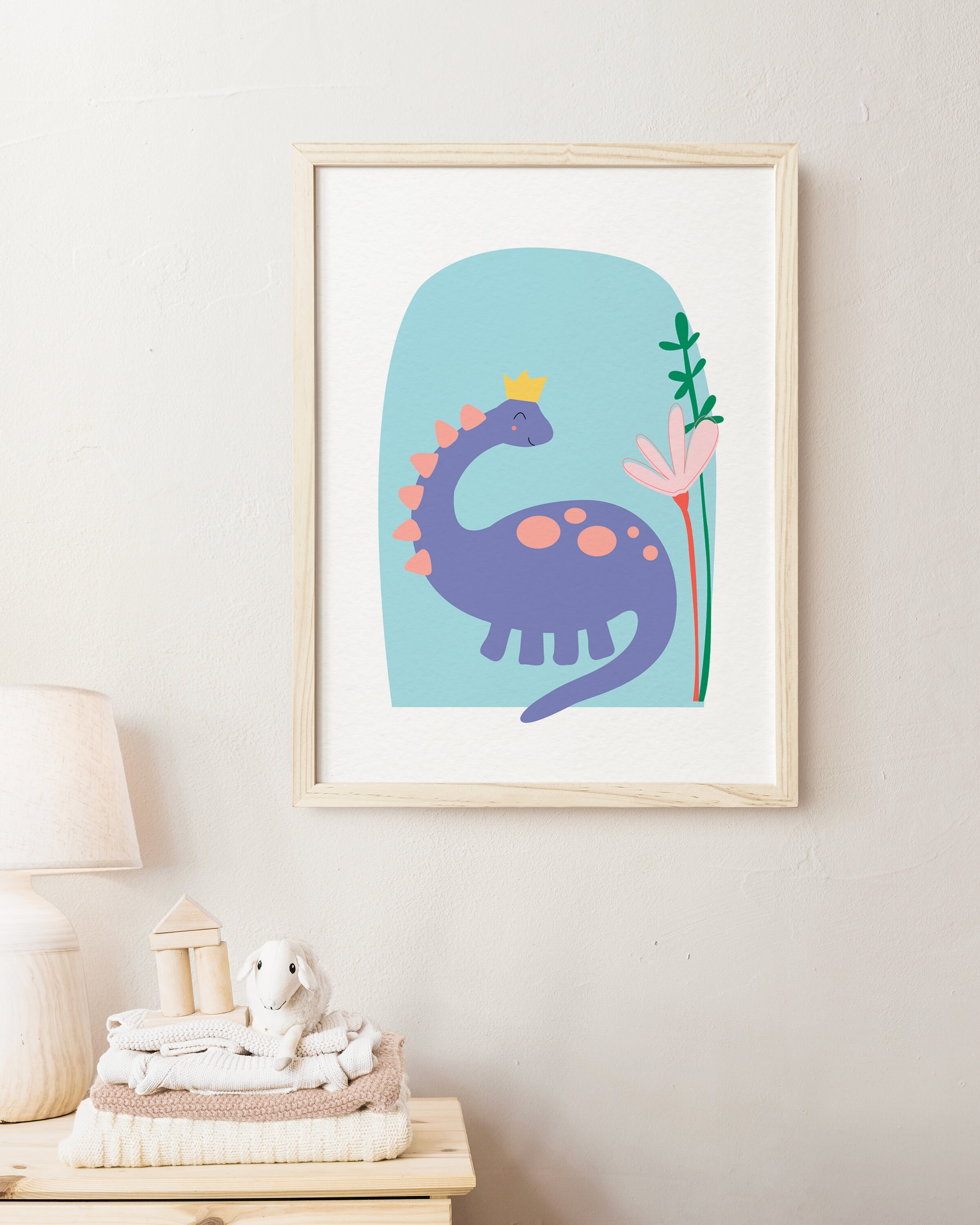 Dinosaur Printable Wall Art, Dinosaur Nursery Art, Brontosaurus Kids ...
