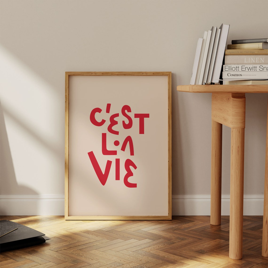 C'est La Vie Wall Art French Quote Printable Red and Etsy