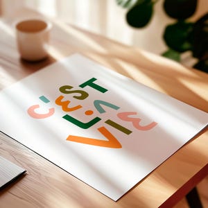 Sztuka ścienna C'est La Vie, wydruk z cytatem po francusku, typografia do druku, minimalistyczny plakat inspirujący, modne powiedzenie po francusku, cytat do pobrania zdjęcie 2