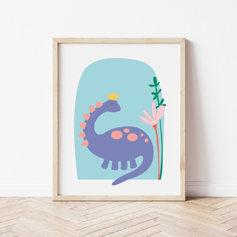 Dinosaur Printable Wall Art, Dinosaur Nursery Art, Brontosaurus Kids ...