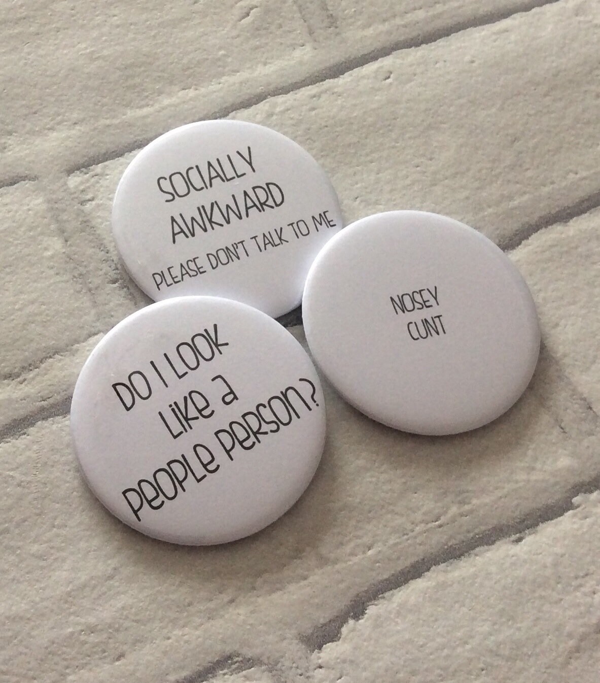Funny Pin Badge Set 3 x Anti Social Badges Rude Offensive Etsy