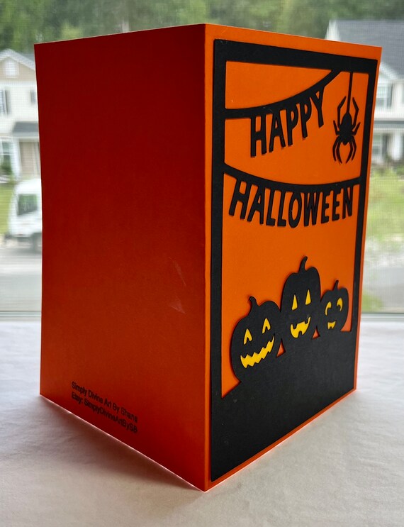 Happy Halloween Pumpkin Card - Etsy