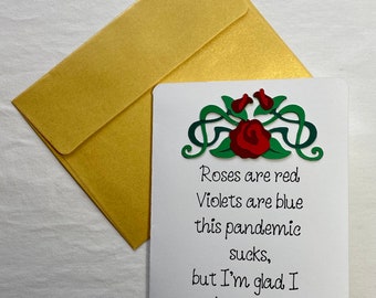 Rose Pandemic Poem Love Card