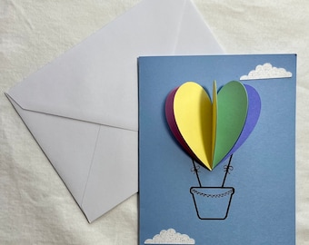 Heart Hot Air Balloon Card