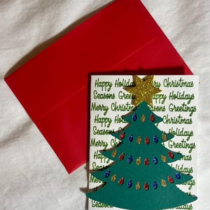 Happy Holidays Merry Christmas Tree Card