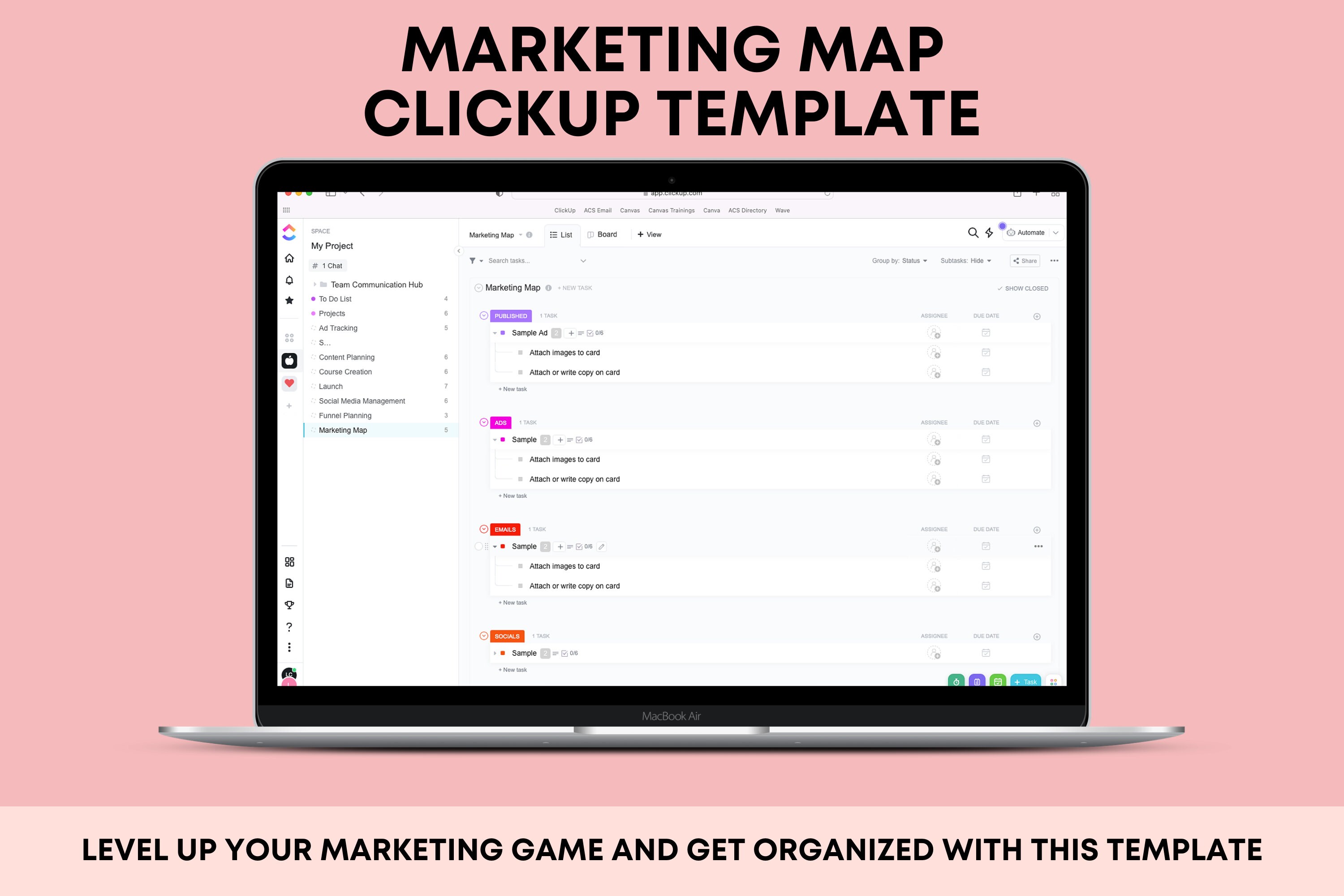Marketing Clickup Template Clickup Template for Business Etsy