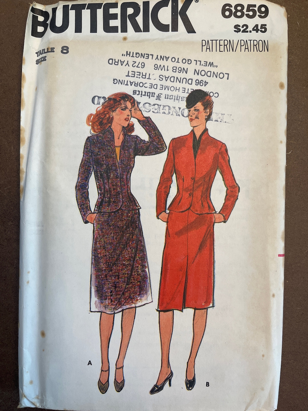 Loose Fitting Jacket and Skirt Vintage Womens Misses Sewing Pattern ...