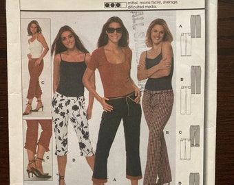 Close Fitting Hip Pants in Four Lengths Womens Misses Sewing Pattern Burda 8698 Cut Size 10 12 14 16 18 20