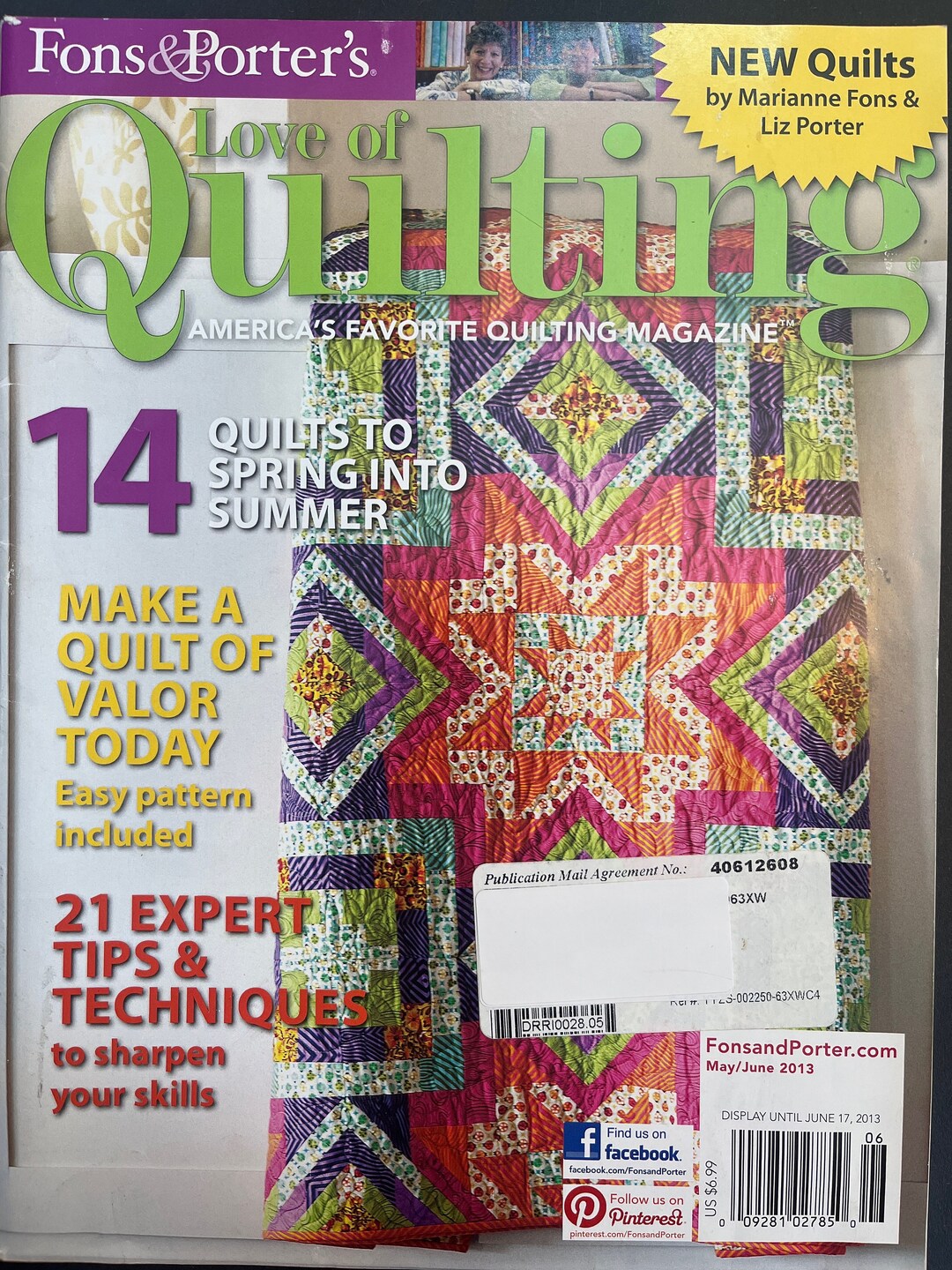 Fons & Porter’s Love of Quilting Magazine May/june 2013 Quilt Pattern ...