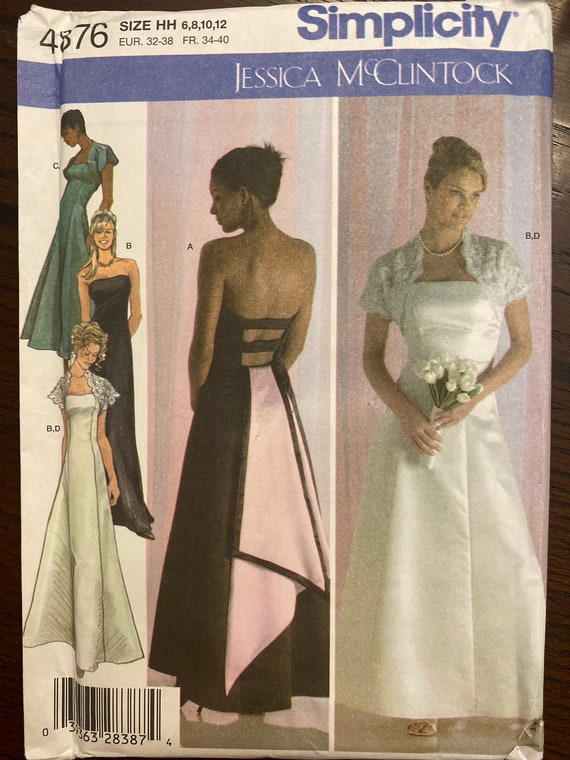 Evening Dress in Two Lengths and Shrug Jacket Womens Misses Sewing Pattern  Simplicity 4876 Uncut Size 6 8 10 12 - Etsy