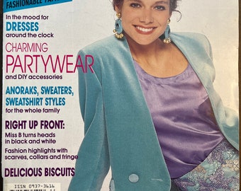 Burda Magazine English Language Publication Sewing Patterns for Women November 1990