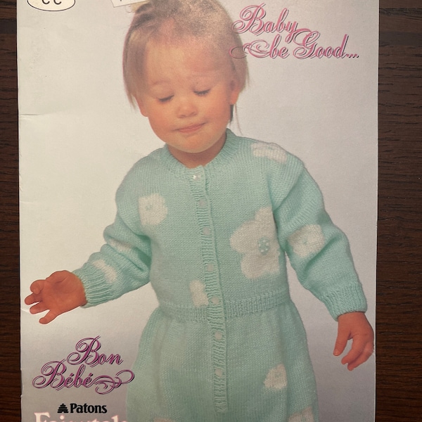 Toddler Infant Knitting Pattern Book Patons Baby Be Good Beehive Book 627 Jumper Bonnets Cardigan Pants Booties