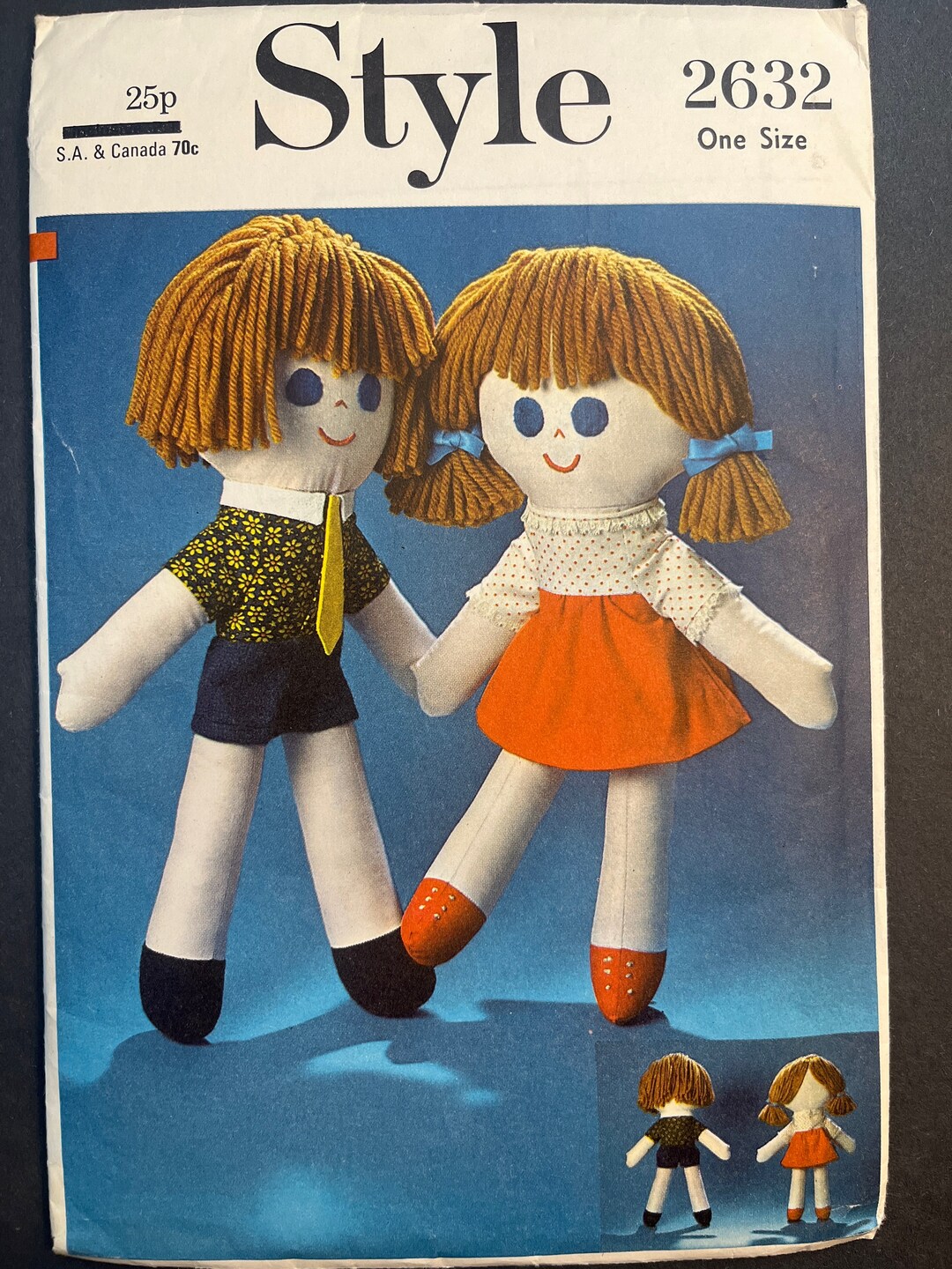 Girl Rag Doll Pattern Boy and Girl Rag Dolls and Clothes Vintage 1969 Doll Craft Sewing ...