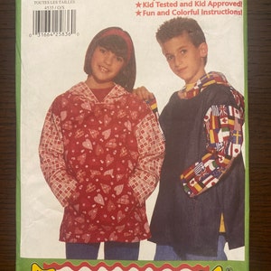 Hooded Pullover Tops Girls Boys Unisex Hoodie Sewing Pattern Butterick 4535 Uncut Size S 7 M 8-10 L 12-14