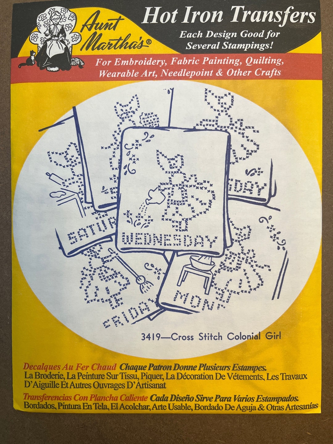 Iron Transfers for Embroidery Fabric Painting Needlepoint Crafts Aunt