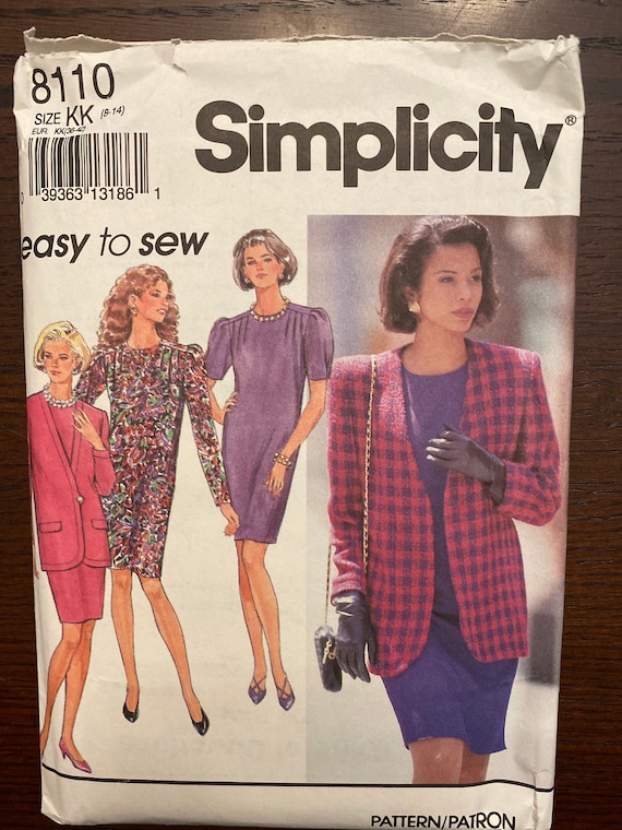 Knee Length Slim Petite Dress and Lined Front Button Jacket Womens Misses Sewing Pattern Simplicity 8110 Uncut Size 8 10 12 14 - Etsy Knee Length Slim Petite Dress and Lined Front Button Jacket Womens Misses Sewing Pattern Simplicity 8110 Uncut Size 8 10 12 14 - Etsy