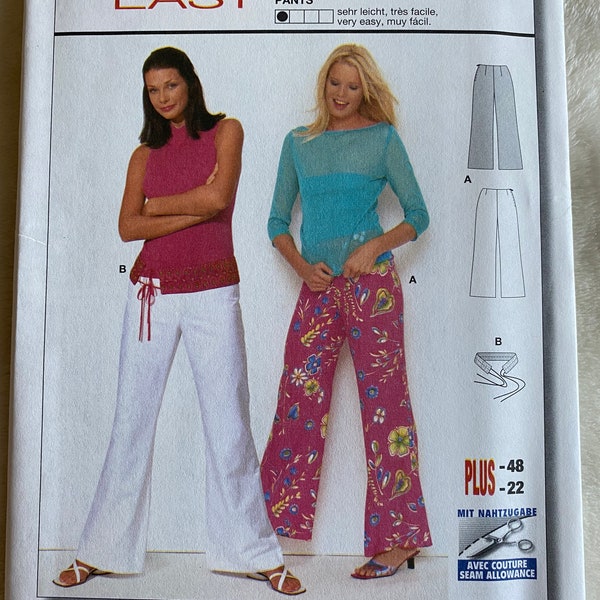 Woman’s Pants Sewing Pattern in Two Variations with Belt Burda Easy Pattern 8903 Uncut Size 10 12 14 16 18 20 22