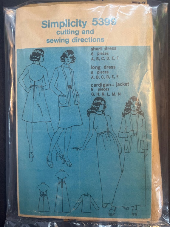 No Envelope Halter Dress in Two Lengths and Jacket Vintage 1972 Womens  Misses Sewing Pattern Simplicity 5399 Uncut Size 12 - Etsy