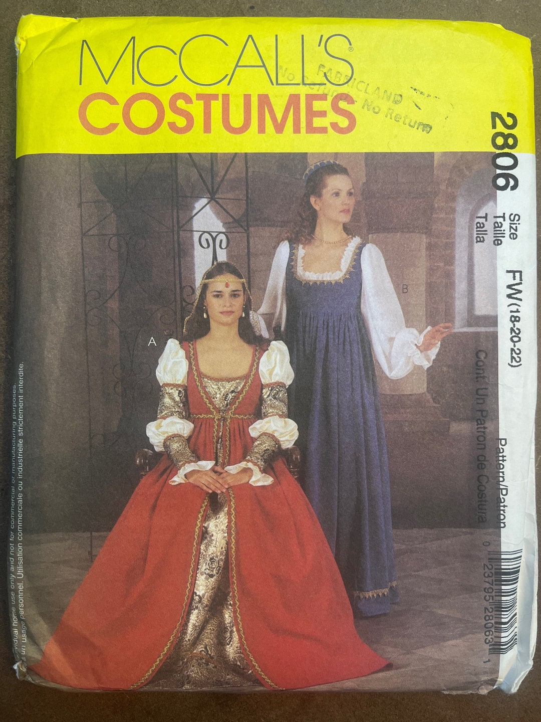 Historical Costume Renaissance Gowns Womens Misses Sewing Pattern ...