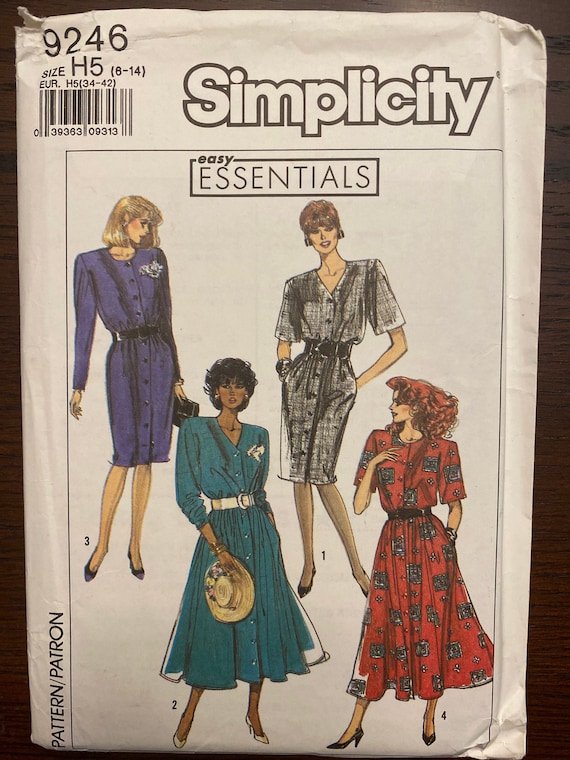 Button Front Petite Dress in Two Lengths Womens Misses Sewing