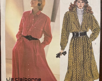 Button or Snap Front Opening Bias Skirt Dress Womens Misses Sewing Pattern McCalls 2098 Uncut Size 12