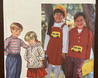 Jacket with Hood Elastic Waist Pants Long Sleeve Top and Jumper Girls Boys Unisex Sewing Pattern Simplicity 9178 Uncut Size 5 6 6X or 2 3 4