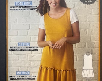 Scoop Neck Ruffle Skirt Dress Womens Misses Sewing Pattern Simply Sewing The Alexa Dress Uncut Size 6-20