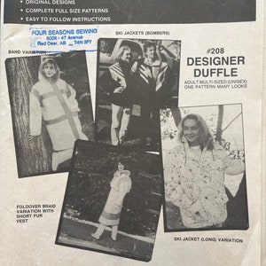 Ski Jacket Long Coat Parka Unisex Mens Womens Adult Sewing Pattern MacPhee Workshop 208 Designer Duffle Uncut Size XS to XL