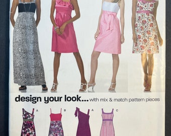 Sleeveless Dress in Three Variations with Short or along Skirt Womens Misses Sewing Pattern New Look 6933 Uncut Size 4-16