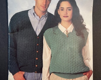 Patons Cardigans and Vests Beehive Book 708 Womens Mens Knitting Pattern Book