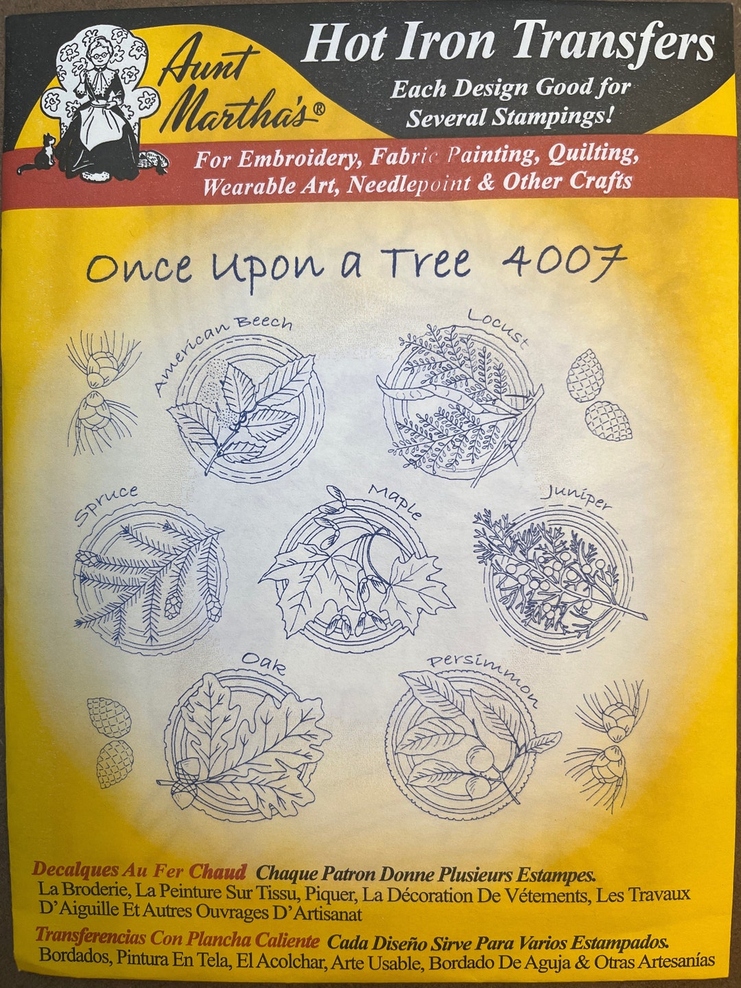 Iron Transfers for Embroidery Fabric Painting Needlepoint Crafts Aunt