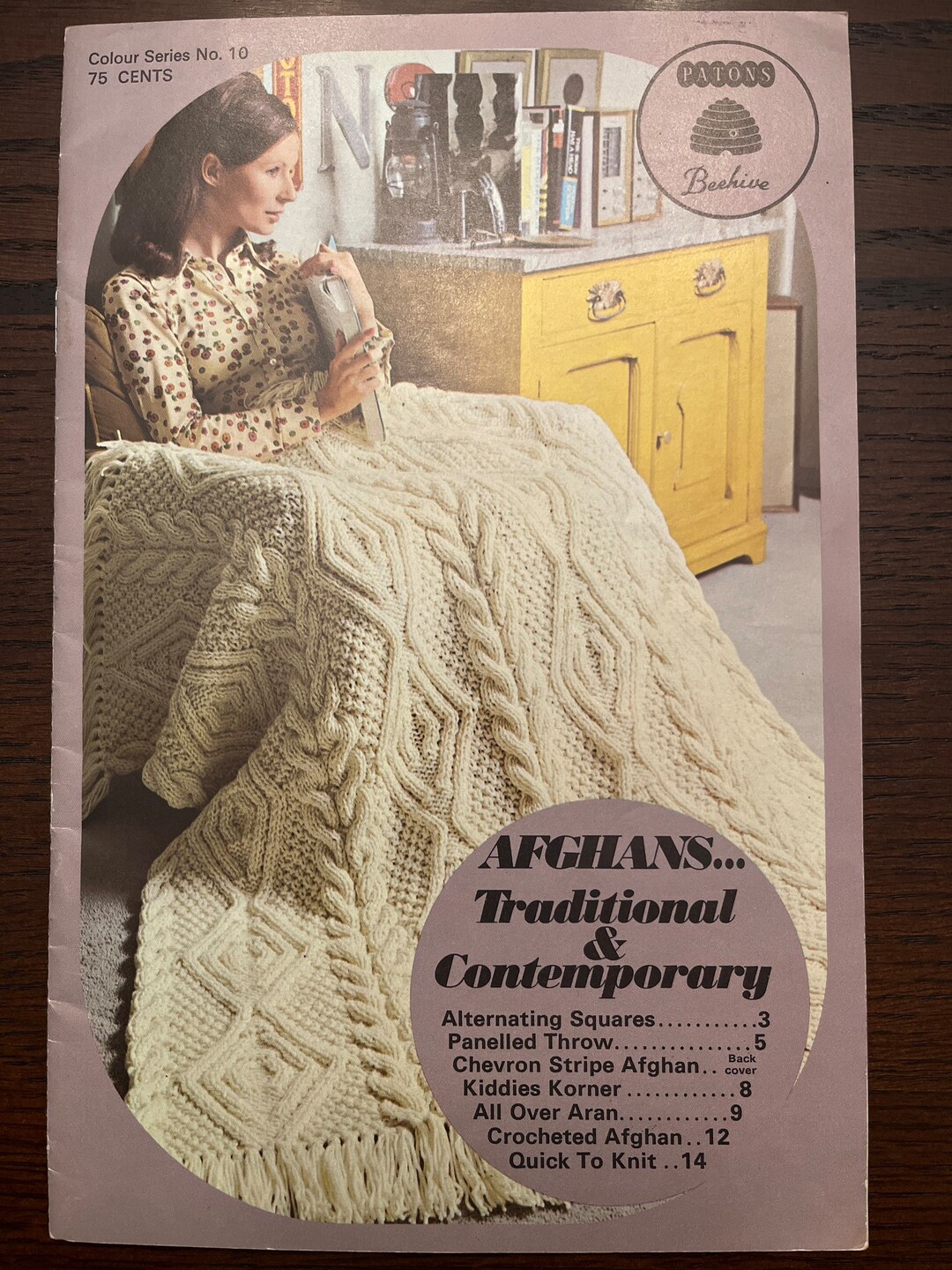 Afghans Throws Knitting Crochet Pattern Book Patons Afghans Traditional