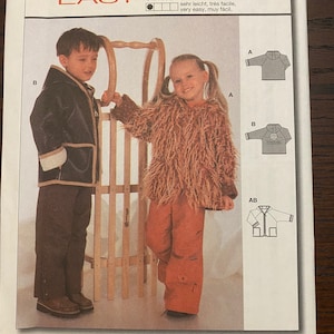 Children’s Hoodie Jacket Boy or Girl Sewing Pattern in two variations Burda Pattern 9910 Uncut Size 18M - 6