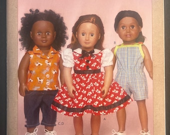 18” Doll Clothes Dress Romper Top Pants Doll Craft Sewing Pattern Kwik Sew 4388 Uncut