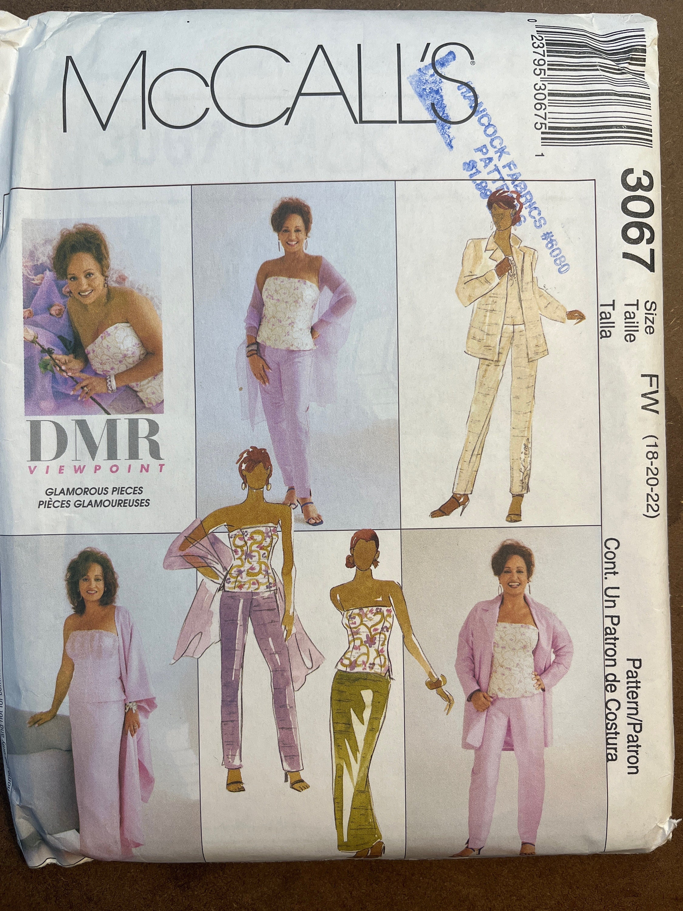 Patron De Couture McCall's 3067 - Veste Bustier, Pantalon, étole, Jupe (tailles 8-12 Ou 18-22) - Neuf, États-Unis