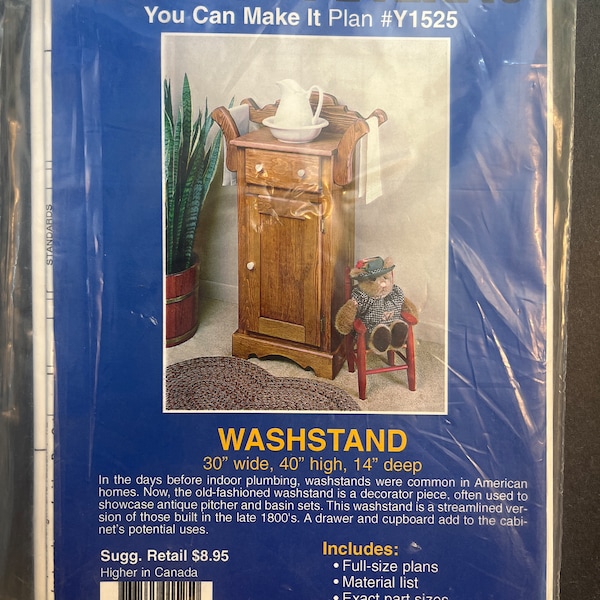 Woodcraft Pattern Country Washstand Y1525