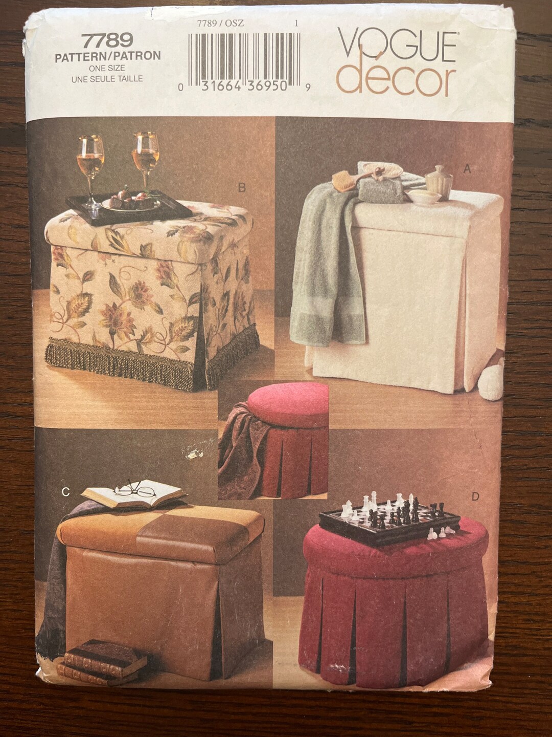 Ottoman Sewing Pattern in Four Variations Vogue Decor 7789 Uncut - Etsy