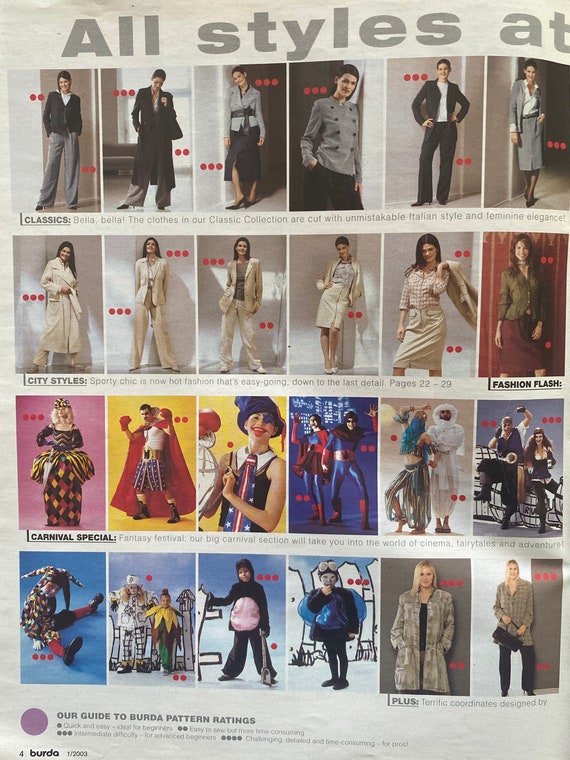 Burda World of Fashion Magazine January 2003 English Language