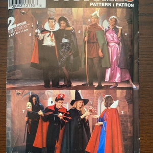 Cape Robe Tunic and Headpieces Adult Halloween Costume Womens Mens Unisex Sewing Pattern Simplicity 636 Uncut Size S M L